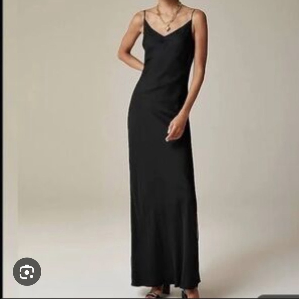 J. Crew Elegant Black cupro blend  Maxi Dress